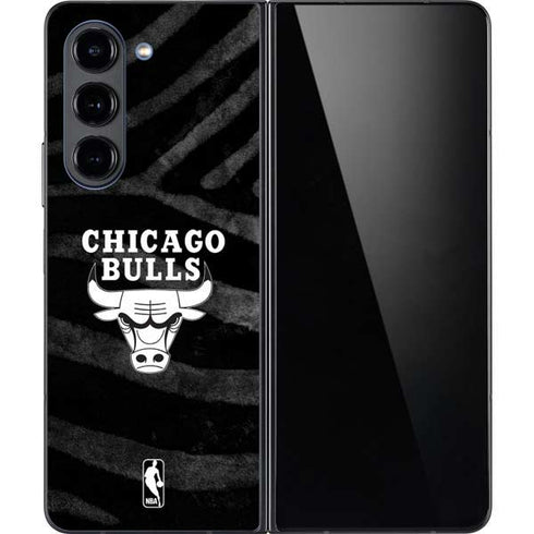 NBA Chicago Bulls Black Animal Print Galaxy Z Fold5 5G Skin