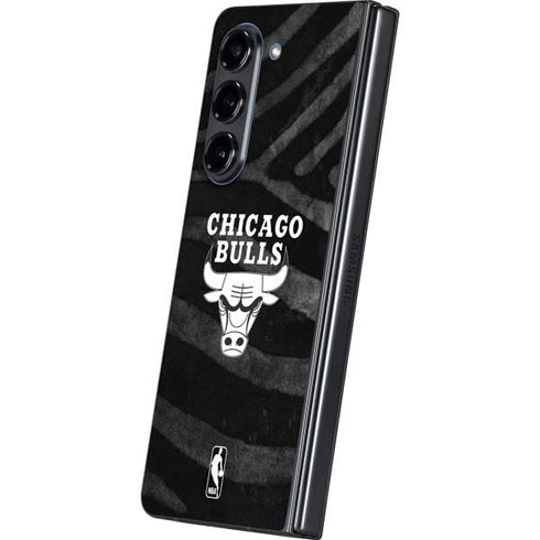 NBA Chicago Bulls Black Animal Print Galaxy Z Fold5 5G Skin