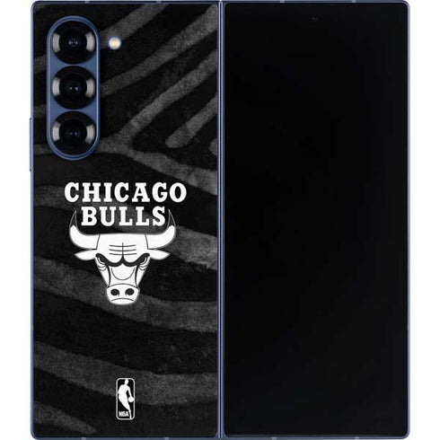 NBA Chicago Bulls Black Animal Print Galaxy Z Fold6 Skin