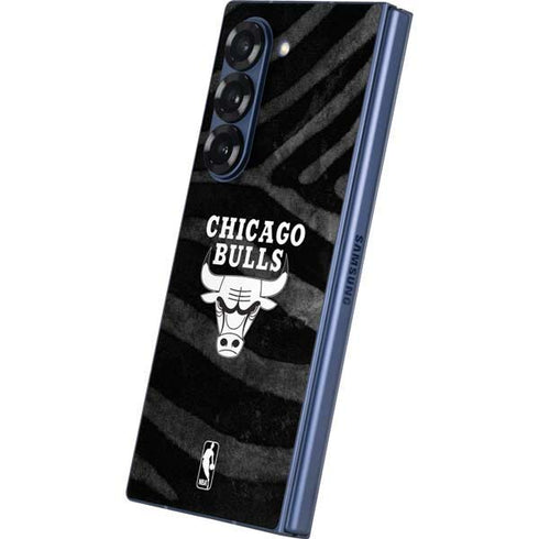 NBA Chicago Bulls Black Animal Print Galaxy Z Fold6 Skin