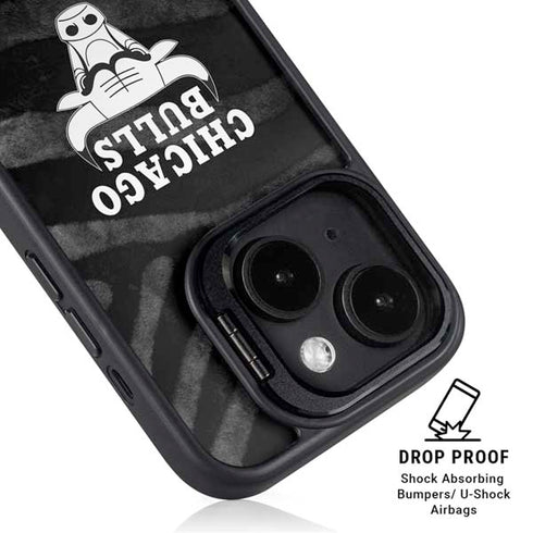 NBA Chicago Bulls Black Animal Print iPhone 13 Kickstand Case