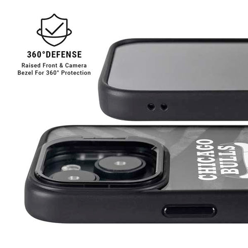 NBA Chicago Bulls Black Animal Print iPhone 14 Kickstand Case