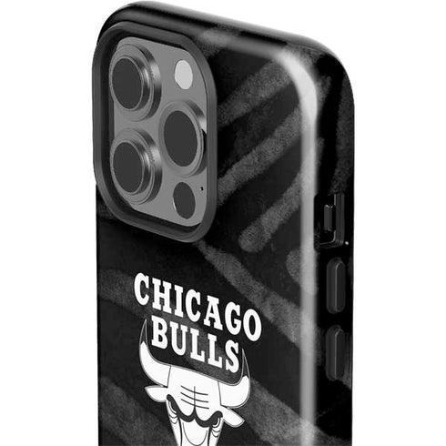 NBA Chicago Bulls Black Animal Print iPhone 15 Pro Impact Case