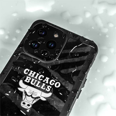 NBA Chicago Bulls Black Animal Print iPhone 15 Pro Waterproof Case