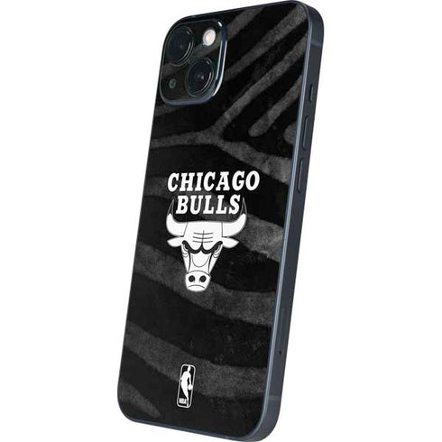 NBA Chicago Bulls Black Animal Print iPhone 15 Skin