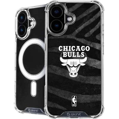 NBA Chicago Bulls Black Animal Print iPhone 16 MagSafe Case