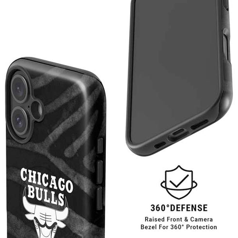 NBA Chicago Bulls Black Animal Print iPhone 16 Magsafe Impact Case
