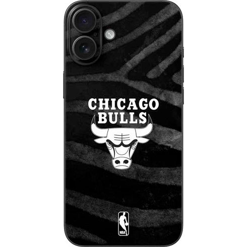 NBA Chicago Bulls Black Animal Print iPhone 16 Plus Skin