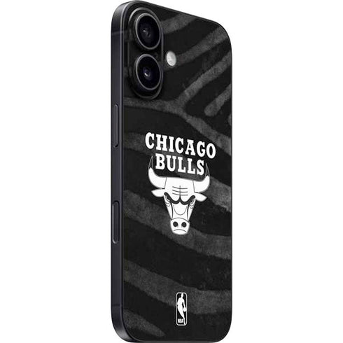 NBA Chicago Bulls Black Animal Print iPhone 16 Plus Skin