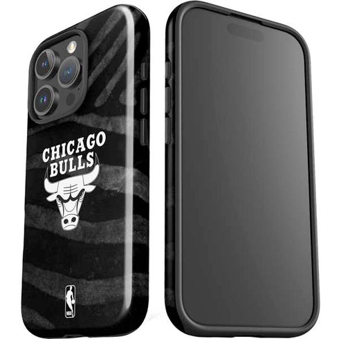 NBA Chicago Bulls Black Animal Print iPhone 16 Pro Max Impact Case