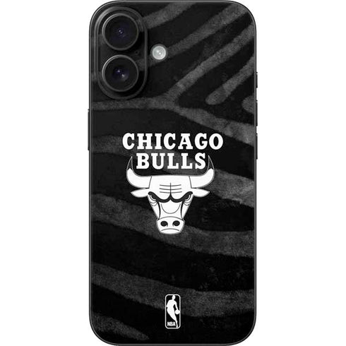 NBA Chicago Bulls Black Animal Print iPhone 16 Skin