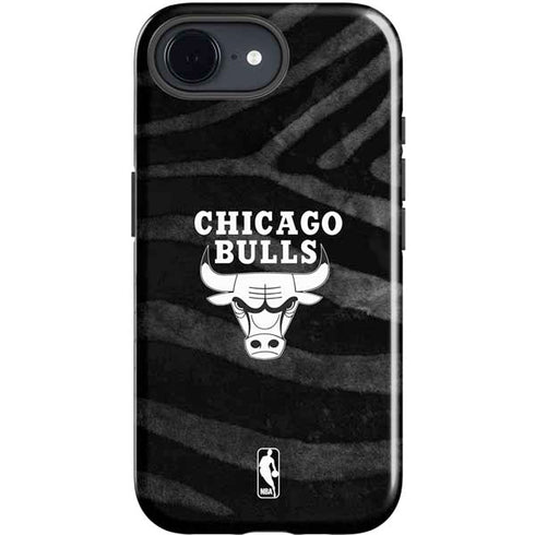 NBA Chicago Bulls Black Animal Print iPhone 16e Impact Case