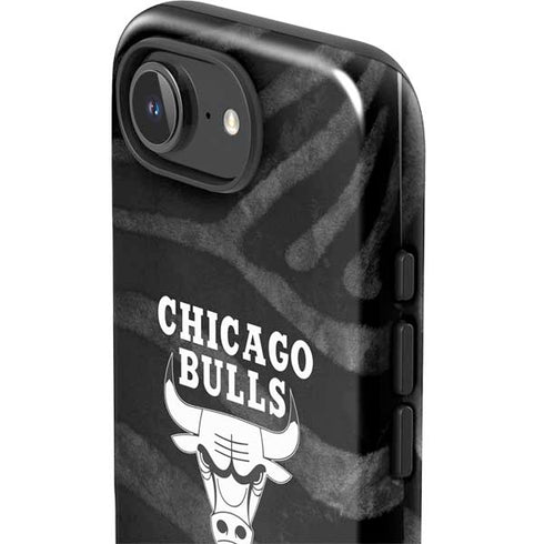 NBA Chicago Bulls Black Animal Print iPhone 16e Impact Case