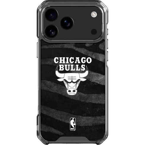 NBA Chicago Bulls Black Animal Print iPhone 18 Pro Max Clear Case