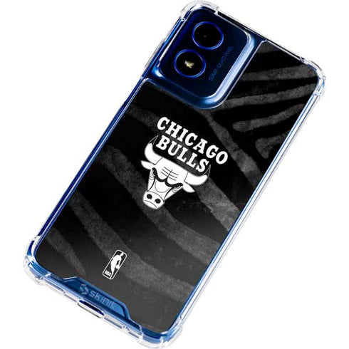 NBA Chicago Bulls Black Animal Print Moto G 5G (2024) Clear Case