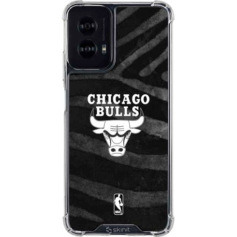 NBA Chicago Bulls Black Animal Print Moto G Power 5G (2024) Clear Case