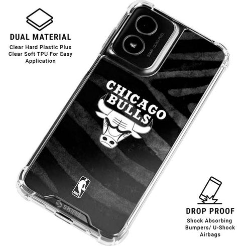 NBA Chicago Bulls Black Animal Print Moto G Power 5G (2024) Clear Case