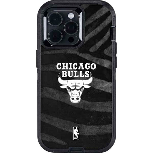 NBA Chicago Bulls Black Animal Print Otterbox Defender iPhone Skin