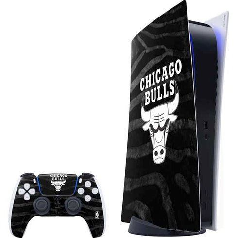 NBA Chicago Bulls Black Animal Print PlayStation PS5 Skins