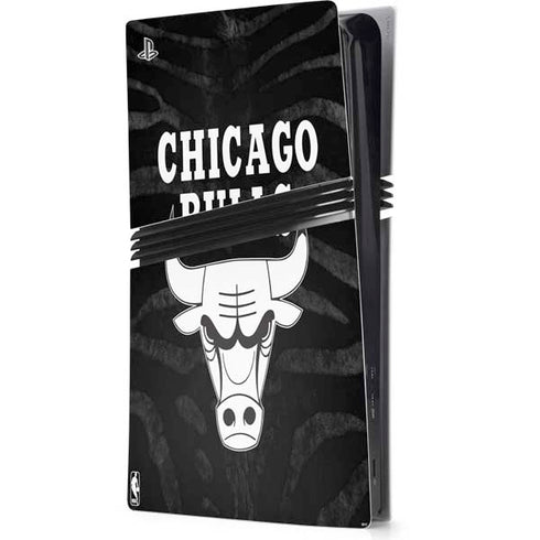 NBA Chicago Bulls Black Animal Print PS5 Pro Console Skin