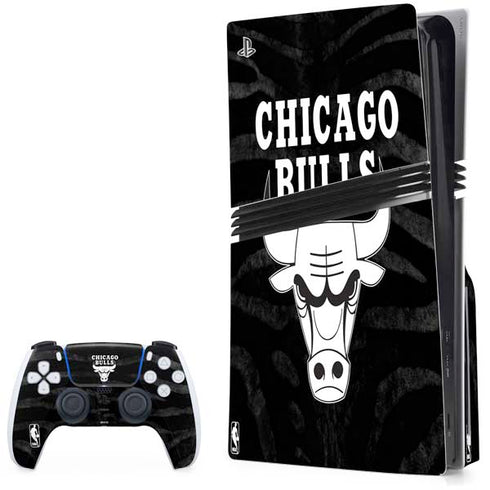 NBA Chicago Bulls Black Animal Print PlayStation PS5 Skins