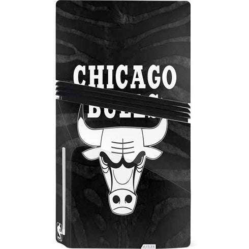 NBA Chicago Bulls Black Animal Print PS5 Pro Disk Console Skin