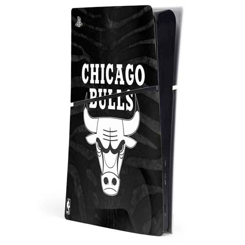 NBA Chicago Bulls Black Animal Print PS5 Slim Digital Edition Console Skin