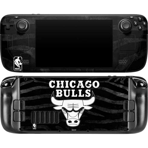 NBA Chicago Bulls Black Animal Print Steam Deck Handheld Gaming Computer OLED Skin