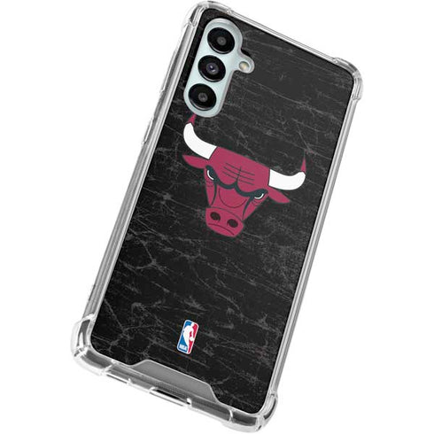 NBA Chicago Bulls Black Distressed Galaxy A16 5G Clear Case