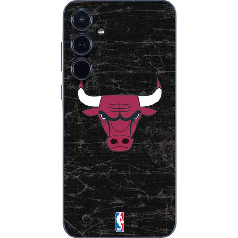 NBA Chicago Bulls Black Distressed Galaxy A35 5G Skin