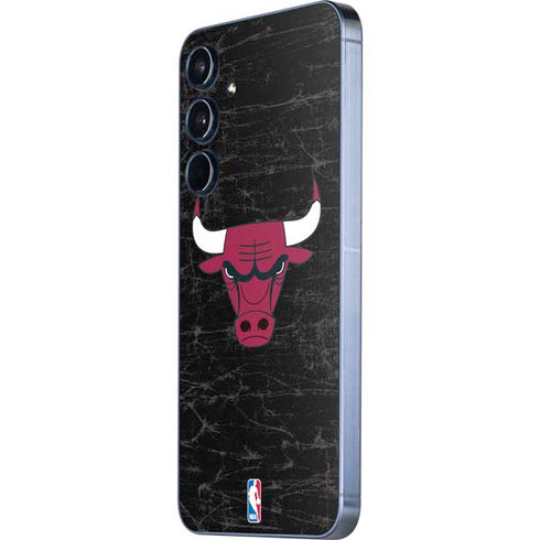 NBA Chicago Bulls Black Distressed Galaxy A35 5G Skin