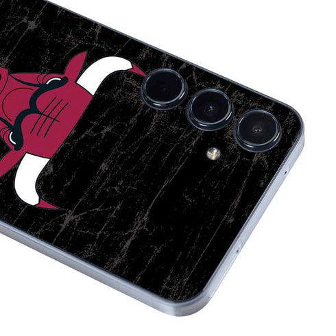 NBA Chicago Bulls Black Distressed Galaxy A35 5G Skin