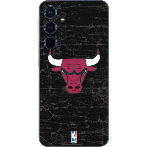 NBA Chicago Bulls Black Distressed Galaxy A36 5G Skin