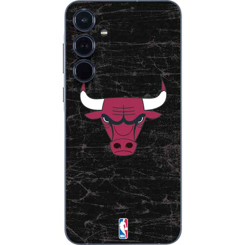 NBA Chicago Bulls Black Distressed Galaxy A55 5G Skin