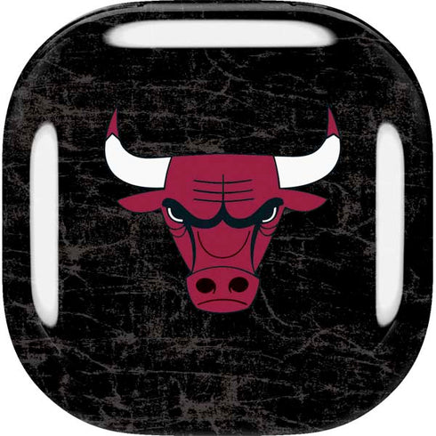 NBA Chicago Bulls Black Distressed Galaxy Buds Live Skin