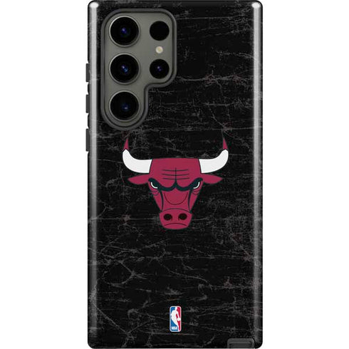 NBA Chicago Bulls Black Distressed Galaxy S23 Ultra Pro Case