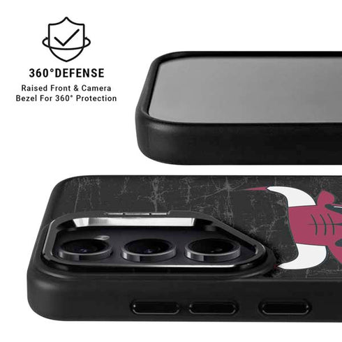 NBA Chicago Bulls Black Distressed Galaxy S25 Plus Kickstand Case