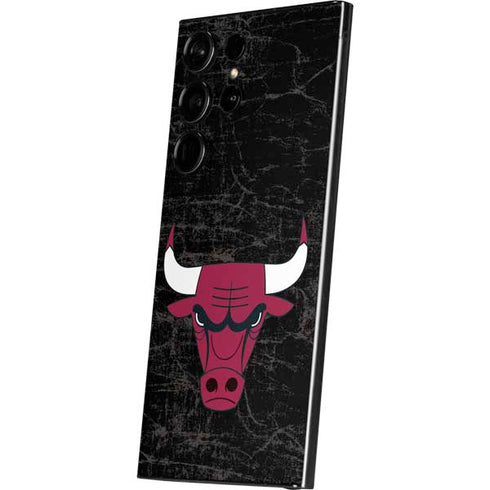 NBA Chicago Bulls Black Distressed Galaxy S25 Ultra Skin