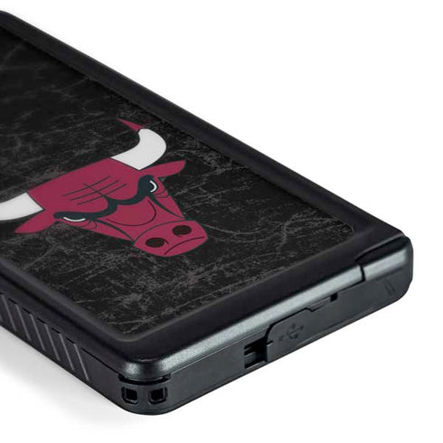 NBA Chicago Bulls Black Distressed Galaxy S24 Ultra Waterproof Case