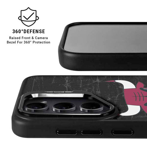 NBA Chicago Bulls Black Distressed Galaxy S25 FE Kickstand Case