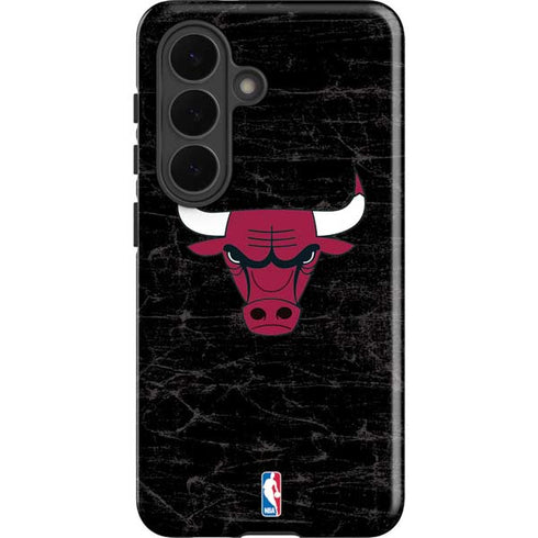 NBA Chicago Bulls Black Distressed Galaxy S26 Impact Case
