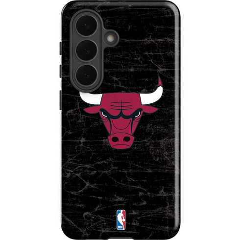 NBA Chicago Bulls Black Distressed Galaxy S26 Plus Impact Case