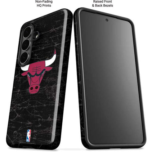 NBA Chicago Bulls Black Distressed Galaxy S26 Plus Impact Case