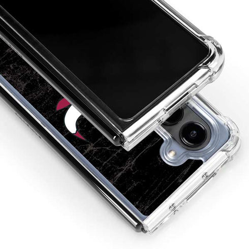 NBA Chicago Bulls Black Distressed Galaxy Z Fold5 5G Clear Case