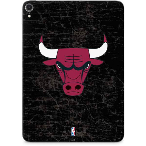 NBA Chicago Bulls Black Distressed Apple iPad Pro Skin
