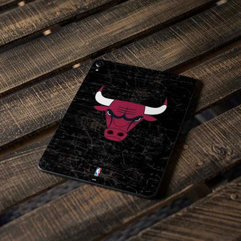 NBA Chicago Bulls Black Distressed Apple iPad Pro Skin
