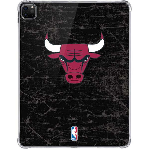 NBA Chicago Bulls Black Distressed iPad Pro 11in (2024) Clear Case