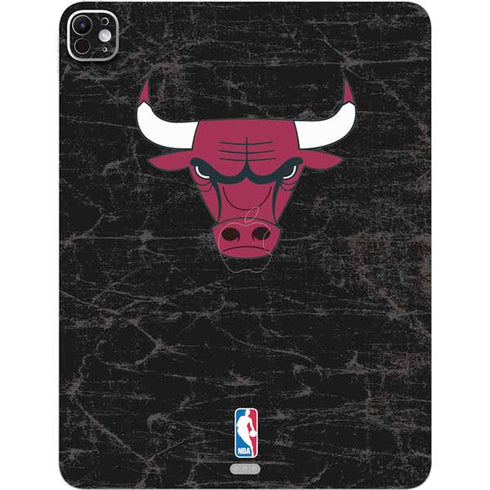 NBA Chicago Bulls Black Distressed iPad Pro 13in M4 (2024) Skin