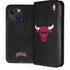 NBA Chicago Bulls Black Distressed iPhone 15 Folio Case