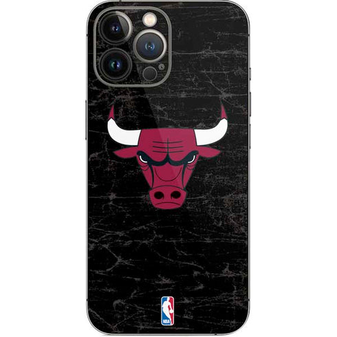 NBA Chicago Bulls Black Distressed iPhone 15 Pro Max Skin